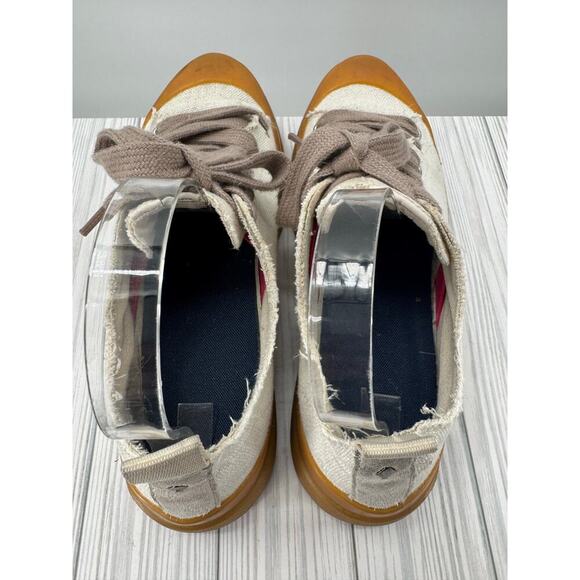 Panchic Made in Italy Men's Size 10 Offwhite Canvas Sneaker with Vibram Sole - Picture 3 of 9